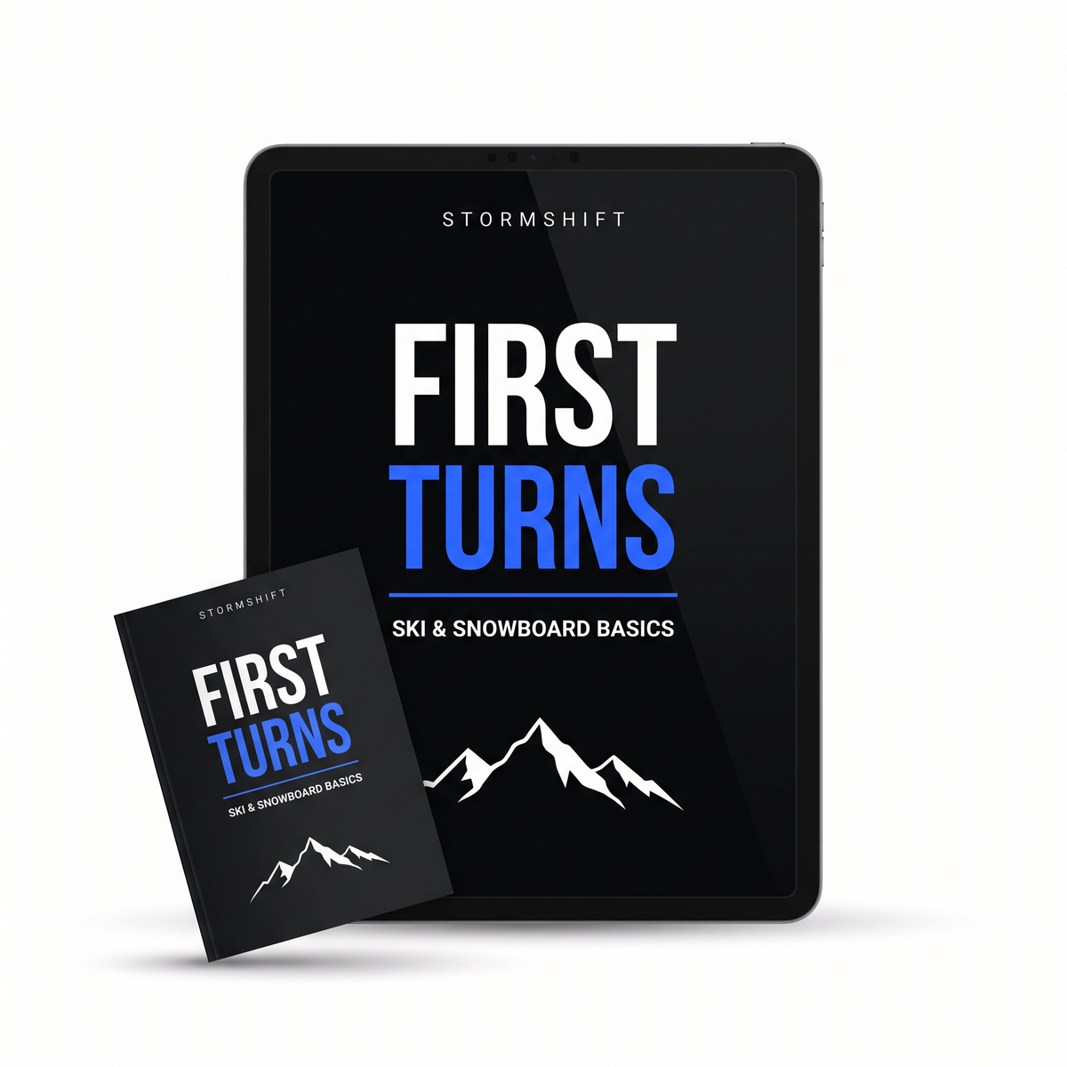 First Turns eBook cover shown on a tablet and a printed booklet