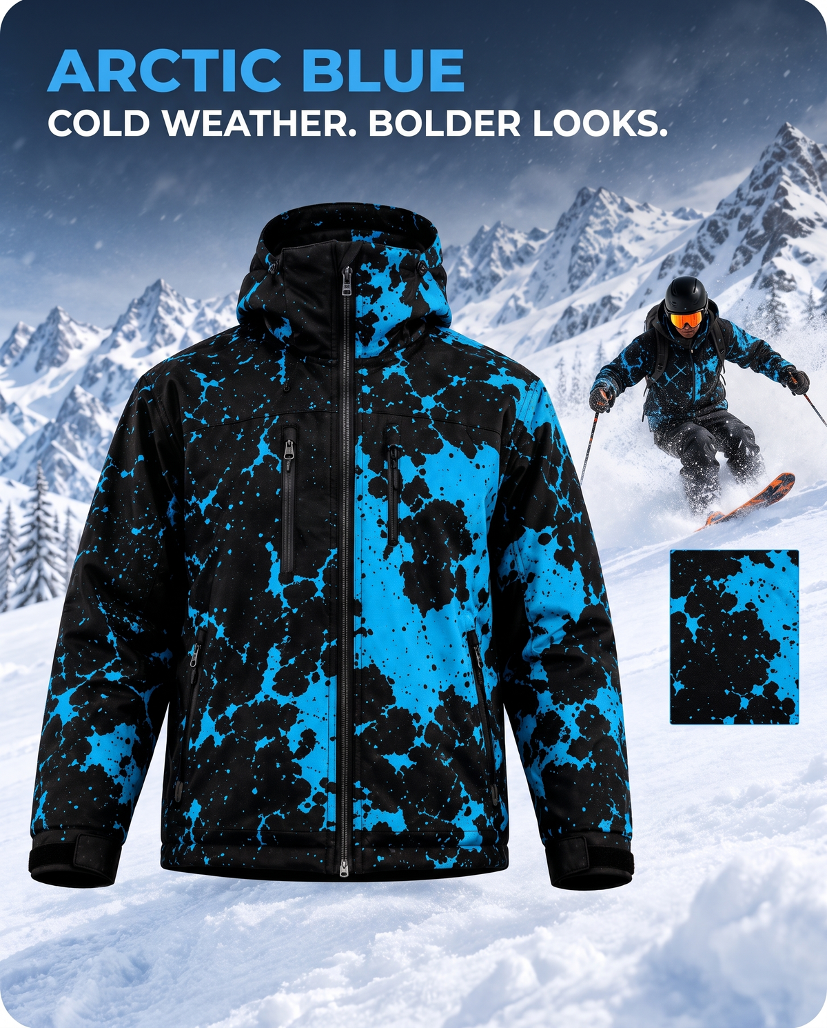 Arctic Blue colorway: cold weather, bolder looks