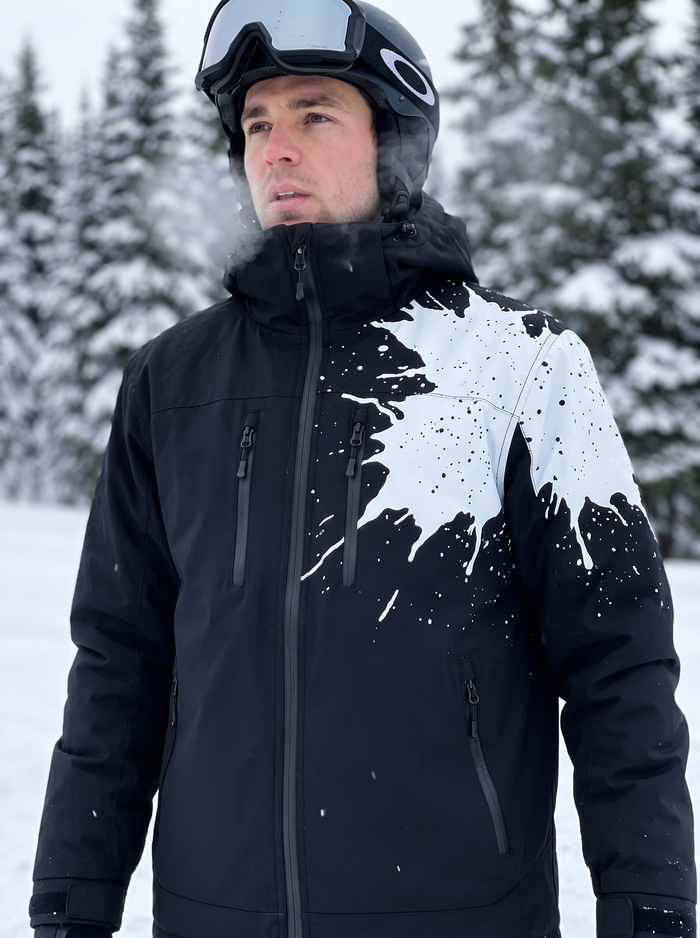 Close portrait of a rider in the Glacier White StormShift colorway